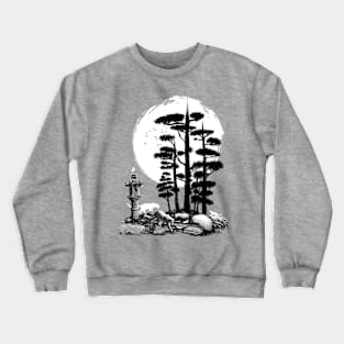 Japanese landscape with leopard Crewneck Sweatshirt